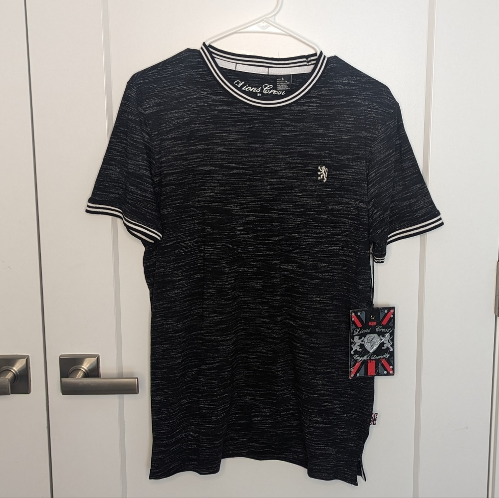 NWT Lion's Crest English Laundry Shirt in Black with White Trim
